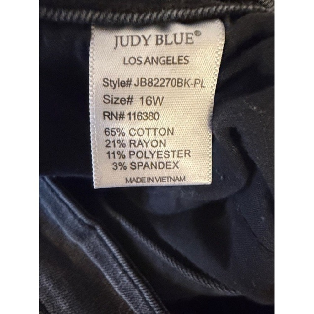 Judy Blue Womens Black Distressed Skinny Fit Capri Jeans Size 16W JB82270BK-PL - Picture 6 of 10